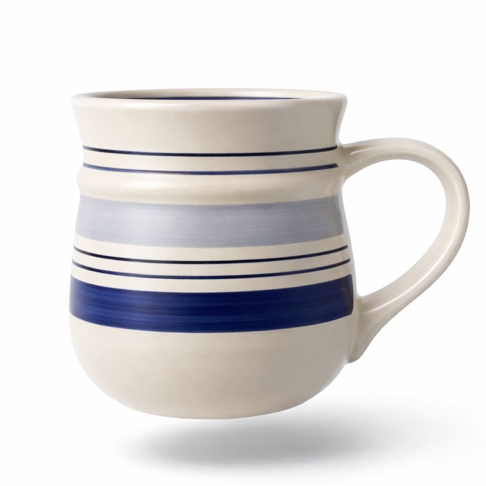 Pfaltzgraff Rio Blue Stripe Mug Stoneware Coastal Cottagecore Replacement